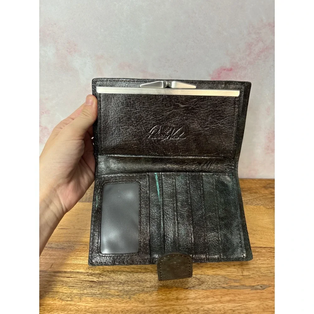 Patricia Nash Nazari Bifold Wallet Turquoise Tooled Leather